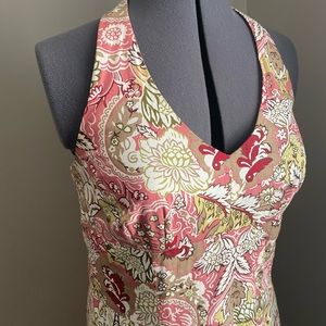 Ann Taylor floral paisley halter dress